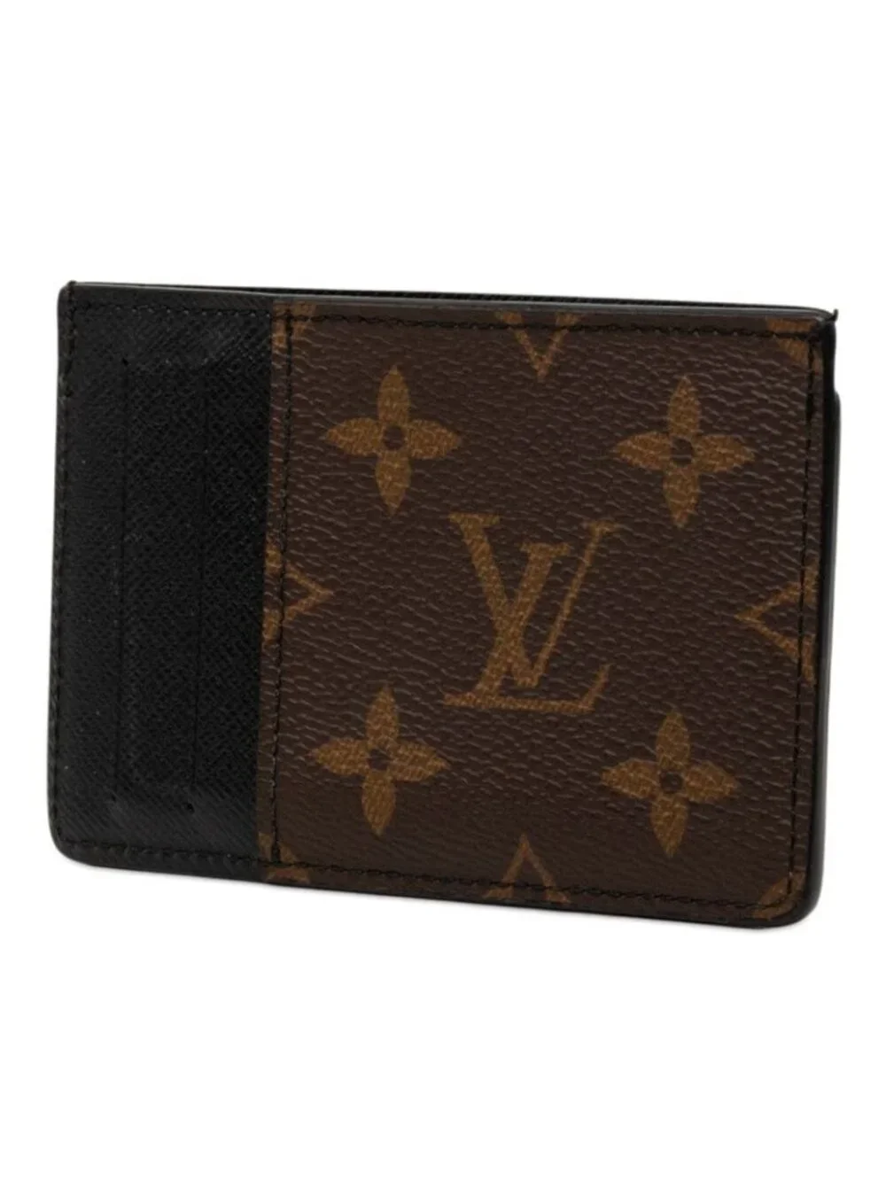 Louis Vuitton Monogram Macassar Neo Card Holder Case Brown Black Leather